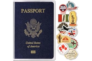 WHALEZON 5 Pack Clear Passport Cover, Transparent Plastic Passport Protector