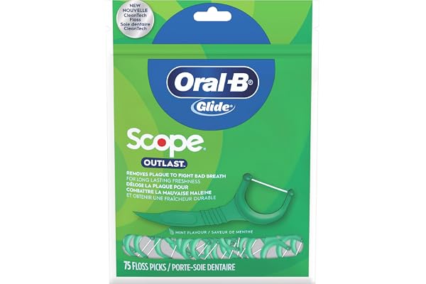 Oral-B Glide Complete with Scope Outlast Mint Flavour Floss Picks, 75 Count