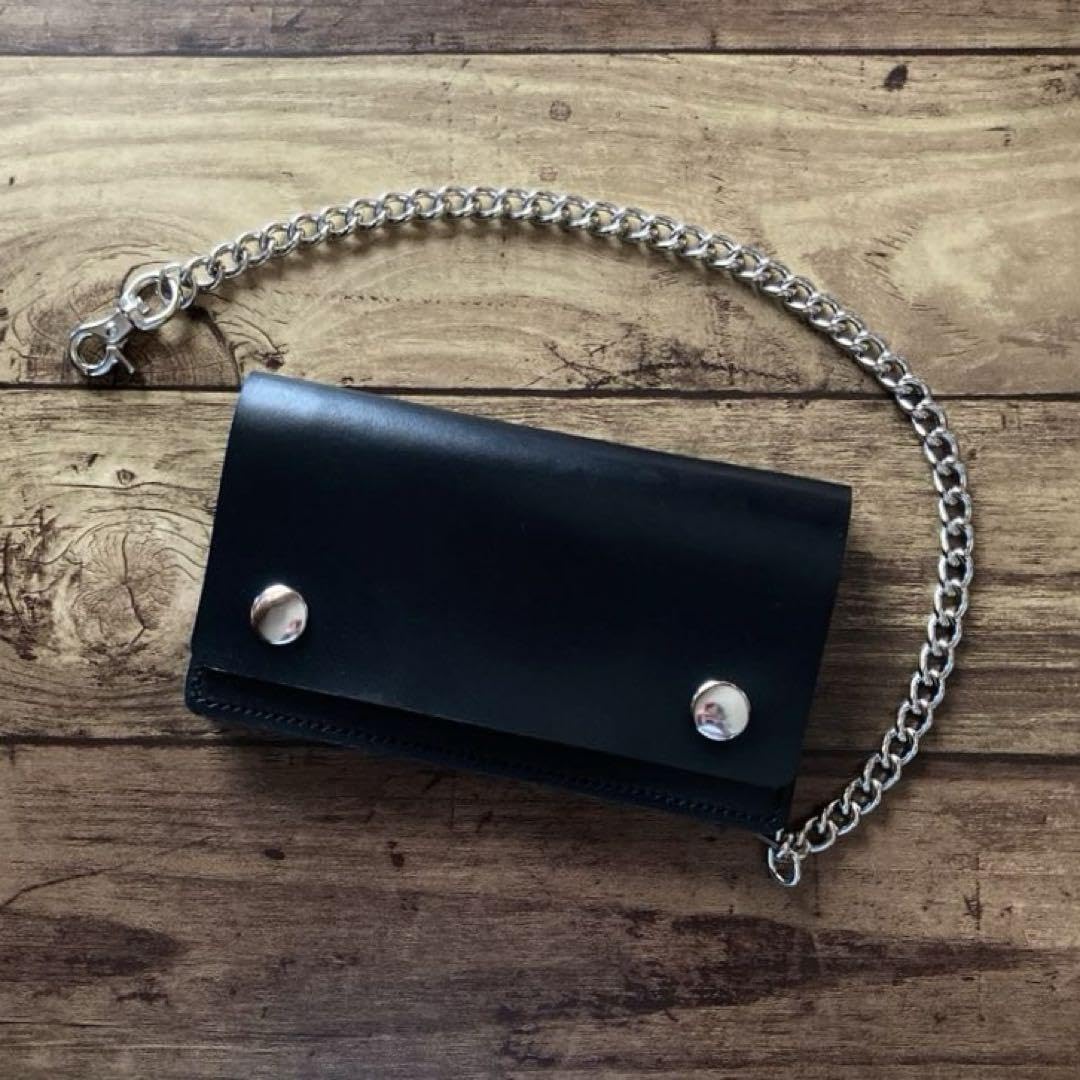 国産ステアハイド トラッカーウォレット6インチミドル2.5層 ブラック商品画像