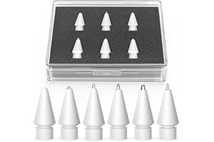 Inesore for Apple Pencil Tips Accessories,Upgraded Tips Compatible with Apple Pencil Pro/USB-C/1st Gen/2nd Generation,Multiple Options Metal Durable Nibs (6 Pack)
