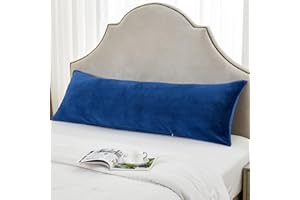 SOCHOW Body Pillow Cover 21x54 Inches, Super Soft and Cozy Fleece Long Body Pillowcase with Zipper Closure,1 Pack, Navy Blue