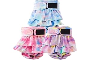 VUNCESSIN Reusable Dog Diapers Female Washable, Premium Doggie Diaper for Dogs, Pack of 3, Highly Absorbent Small Dog Diaper for Heat, Incontinence and Puppy Training(S)