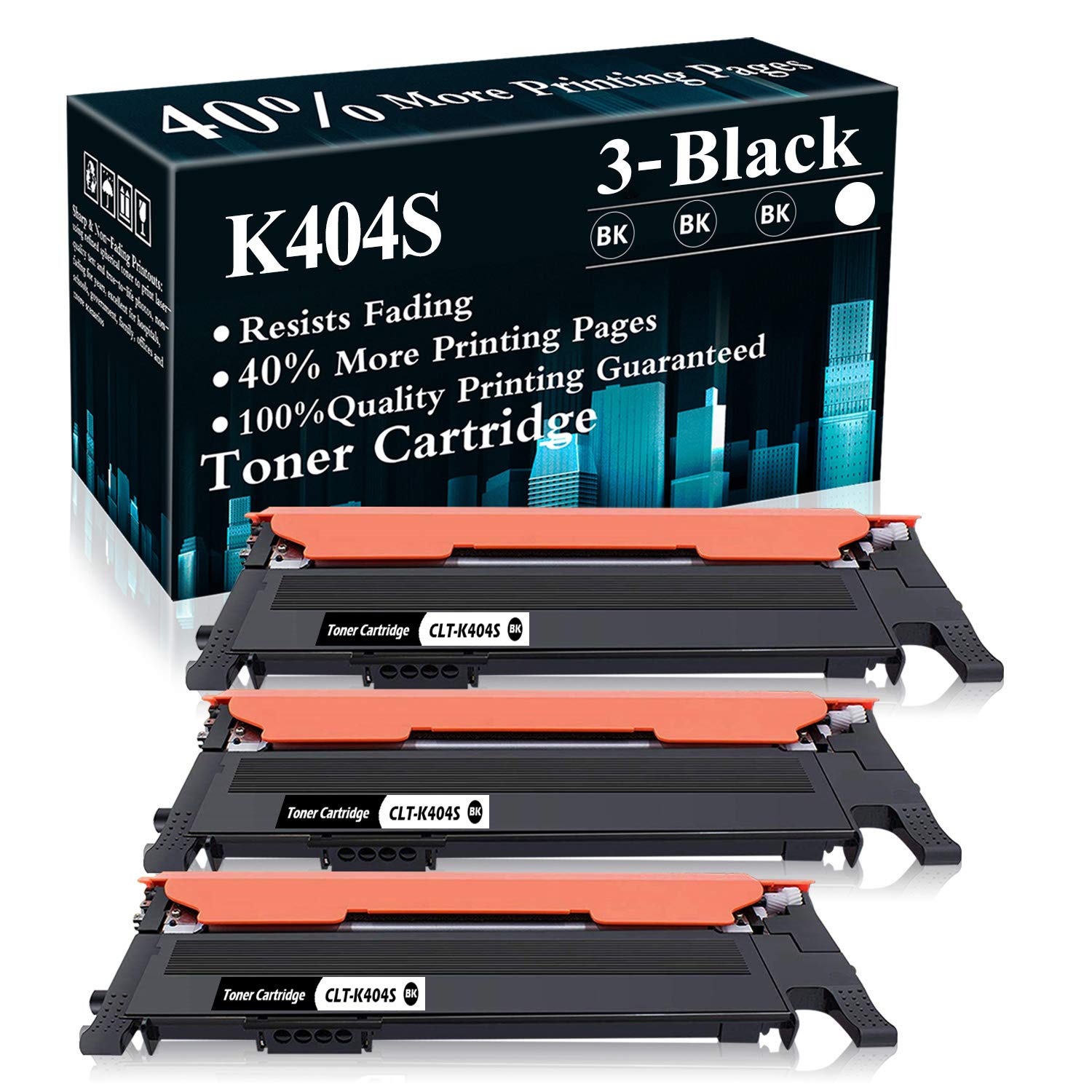 3 Black Cartridge 404S K404S Toner Cartridge Replacement for Samsung Xpress C430W C430 C480FW C480FN