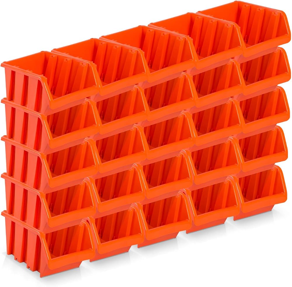25 Pack Storage Boxes Size 3 Red-Brown 19.5x12x9cm Workshop Hobby Craft Small