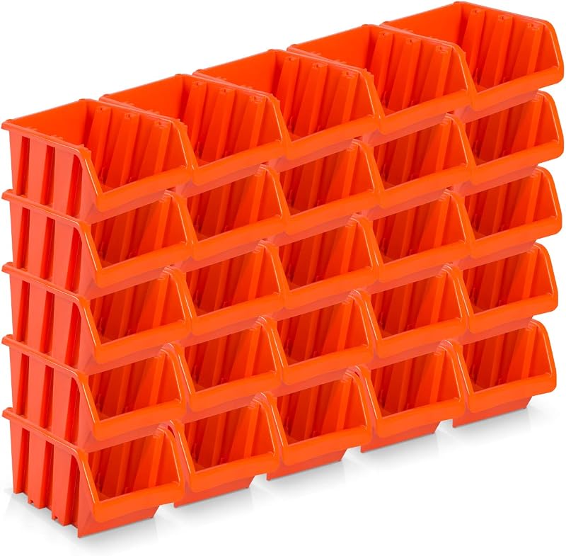25 Pack Storage Boxes Size 3 Red-Brown 19.5x12x9cm Workshop Hobby Craft Small