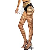 Black Fishnet Tights - High Waist Sheer Seamless Pantyhose for Women - Open Crotch Design, Crotchless Flexible Stockings for S-XL Size - Mid Net Nylons, Breathable Mesh Tights for Dance or Everyday