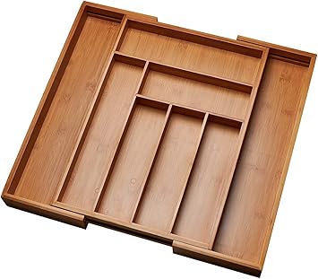 Amazon Com Handy Laundry Bamboo Kitchen Drawer Organizer