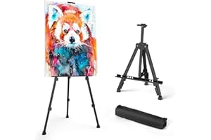 Art Painting Display Easel Stand -ISFORU Portable Adjustable Metal Tripod Artist Easel with Bag, Extra Sturdy for Table-Top/F