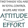 Two Things You are in Total Control in Life Attitude Effort Inspirational Quotes Wall Decals Vinyl Stickers for Bedroom Living Room School Office Home Decor