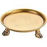 khtumeware 4.5 Inch 100% Solid Brass Clawfoot Candle Dish - Antique Pedestal Dish - Candle Holder - Jewelry Holder - Perfect 