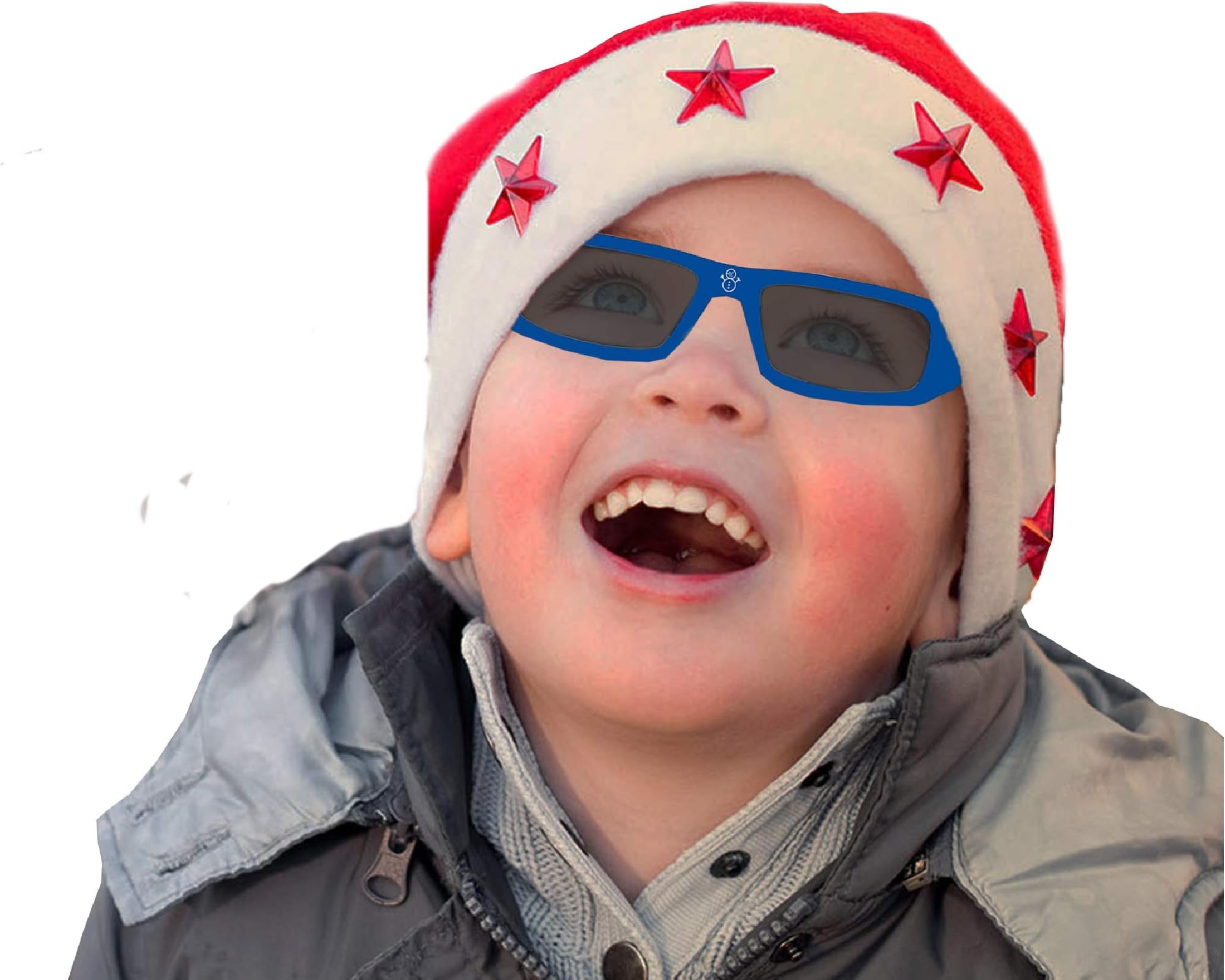 Holiday Specs Plastic 3D GLASSES- 4pk Holographic glasses, Look through Glasses at your Holiday Lights and see Snowmen, Snowflakes, Santa, or Reindeer Appear before your Eyes!