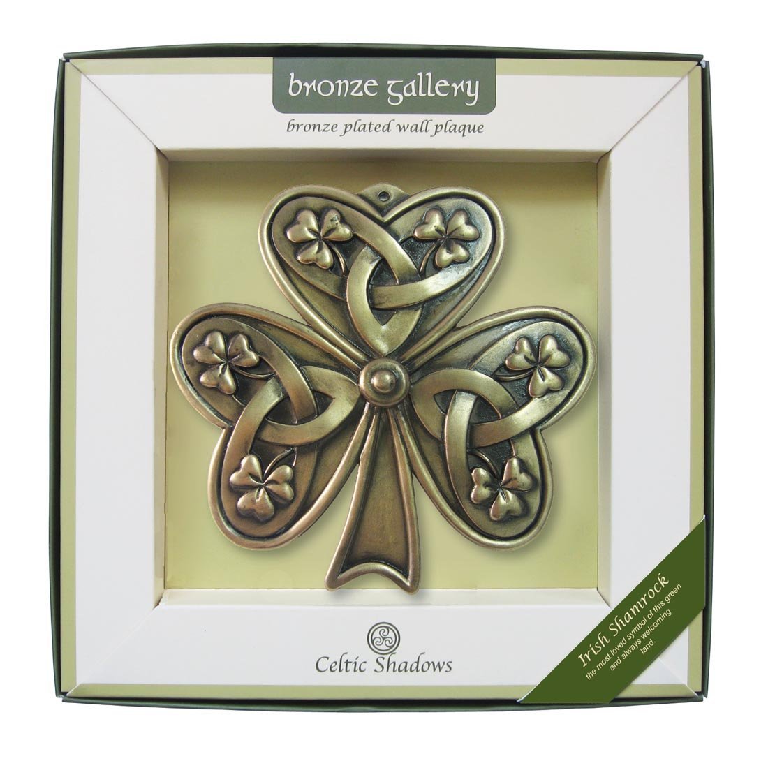 Bronze Plated Wall Plaque With Shamrock Design