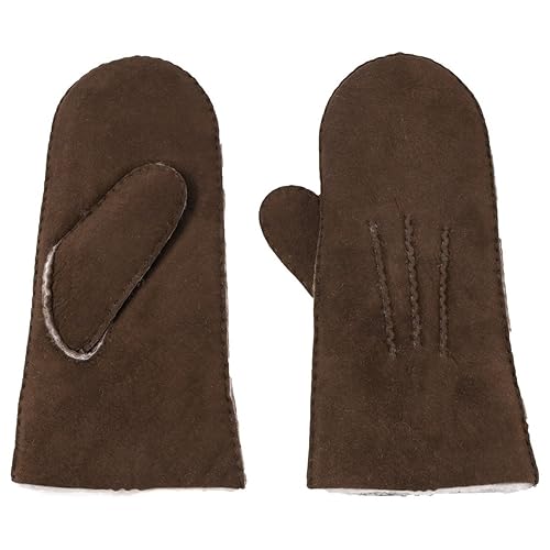 Roeckl KLASSIKER Fäustlinge aus echtem, aufgerautem Leder in Braun