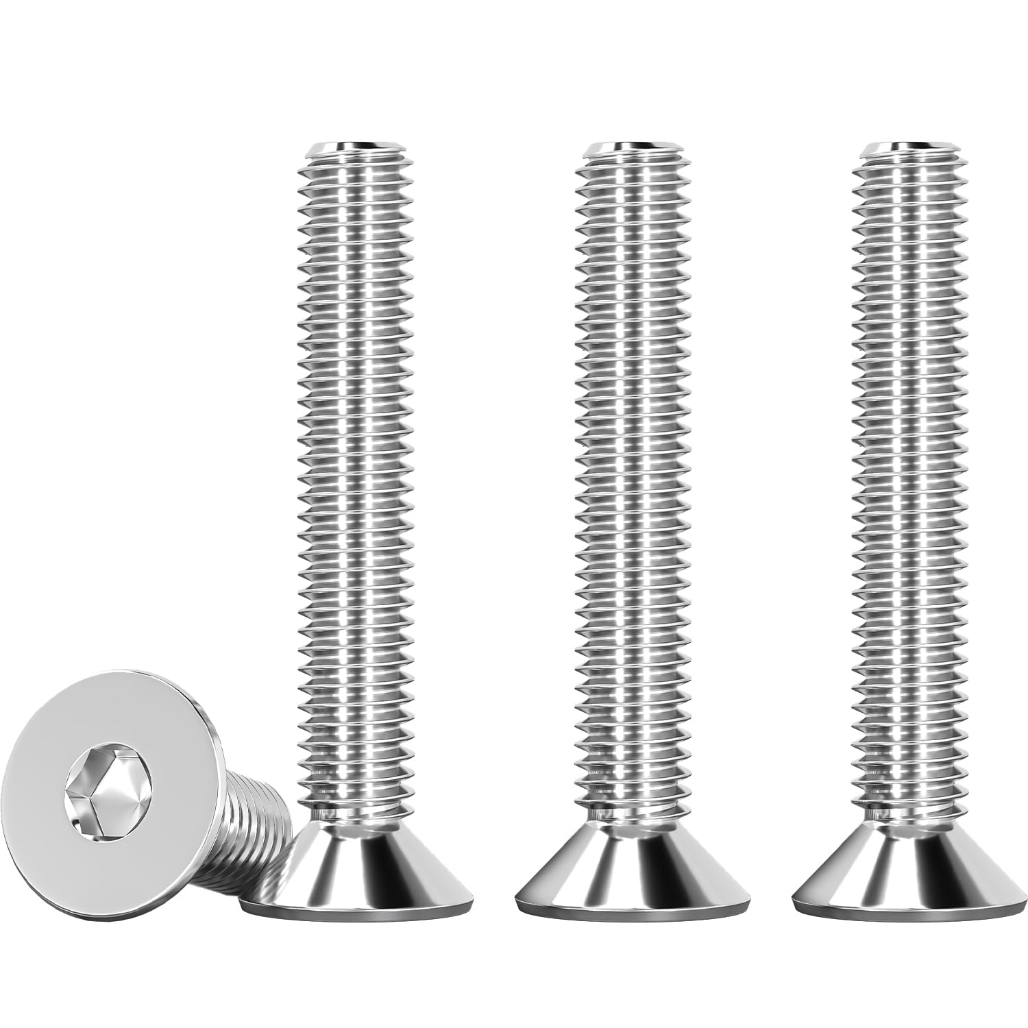 Drenky M5 X 35mm Stainless Steel Countersunk Bolts, 25 Pcs Hex Socket, DIN 7991 / ISO 10642, Rustproof, Fully Threaded — image 1