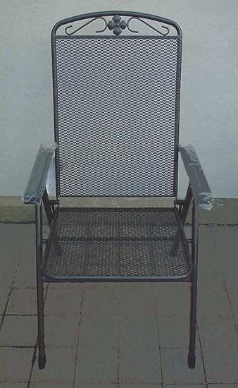 Gartenmobel Klappsessel Savoy Eisen Eisengrau Mehrfach Verstellbar Im Ruckenteil Amazon De Baumarkt