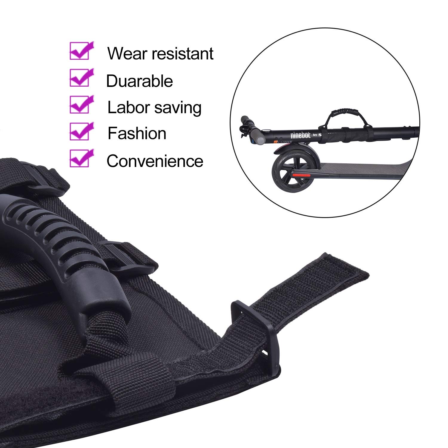 Epessa Hand Carrying Handle Strap for Kick Scooter Electric Scooter Folding Bike, Scooter Carry Strap with Innovative Gel Non-Slip