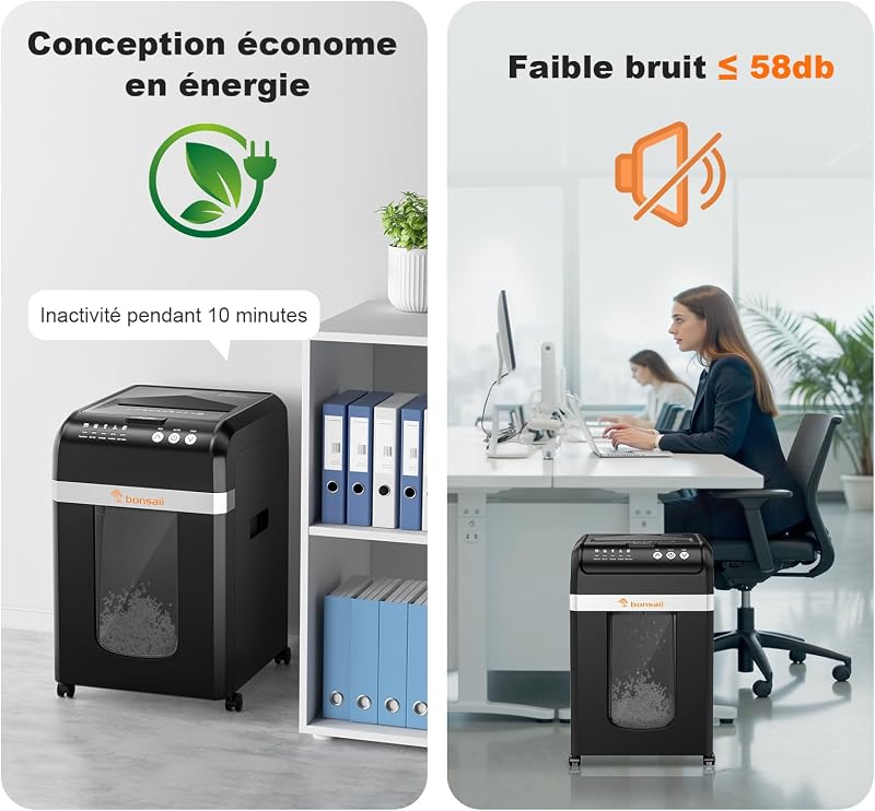 Destructeur de Documents 200 Feuilles Auto-Feed, Coupe Micro P-4