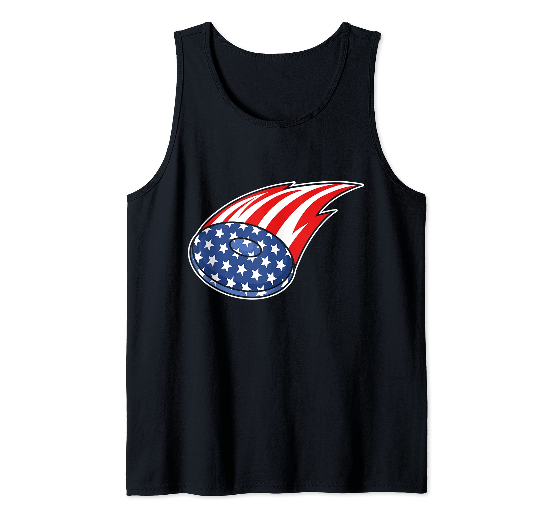 Patriotic Disc Golf Player I Disc American Flag USA Tank Top