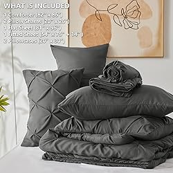 CozyLux Full Size Comforter Sets Dark Grey, 7