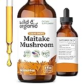 Wild & Organic Maitake Mushroom Tincture - Immune Support Supplement - Liquid Maitake Mushroom Extract - Vegan, Sugar & Alcohol-Free Drops - 4 fl oz