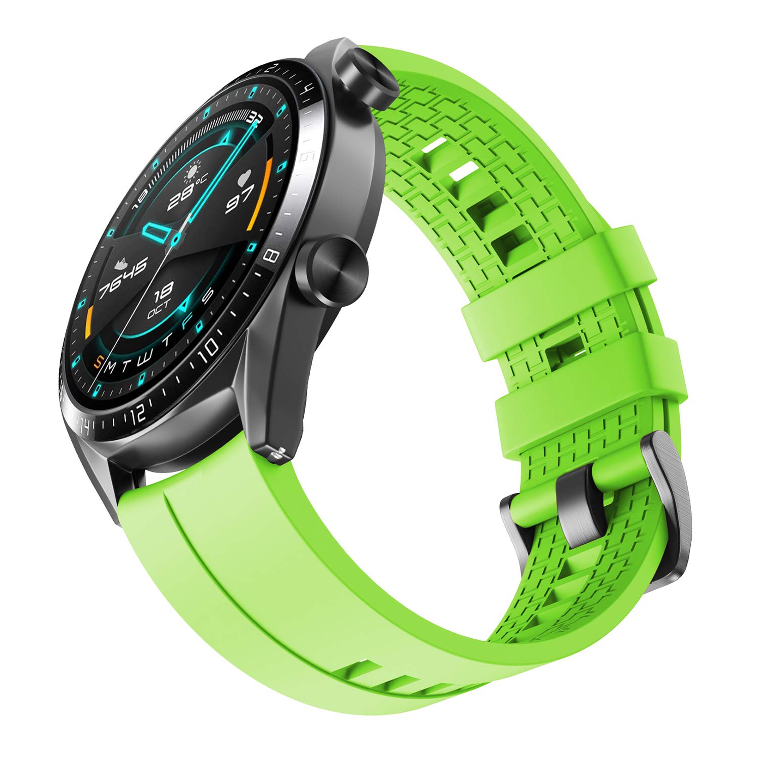 Watch Strap For Huawei Watch GT2/GT3/GT4 46mm, 22mm Watch Strap for Huawei Watch GT2 Pro/3 Pro 46mm/Runner/Sport/Classic, Silicone Watch Strap for Samsung Galaxy Watch 46mm/Watch 3 45mm(Green)