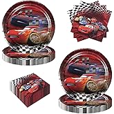 40pcs Cars Party Supplies include 20 plates, 20 napkins for Cars birthday party decoration