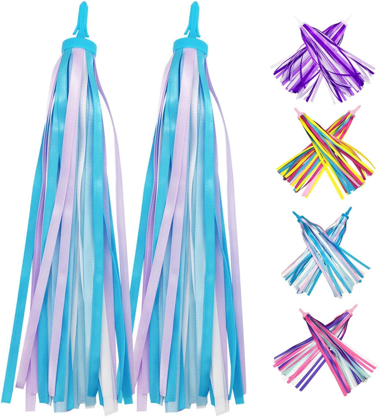 PLATT Kid's Bicycle Handlebar Streamers Colorful Ribbons Tassel for Girls Boys Bicycle Handlebar Scooter Handgrip (1Pair)