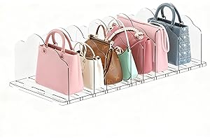 ANTOWIN 2 Pack Purse Organizers for Closet, Clear Adjustable Shelf Divider, Handbag Separators Storage Organizer, Shelf Divider in Bedroom, Office, Easy to Install and Clean