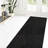 Custom Size Runner Rug 2 ft x 6 ft, 2-82ft Carpet Runners Hallway Entryway Kitchen Garage Laundry Room Area Rugs with Non-Slip Rubber Backing, Black
