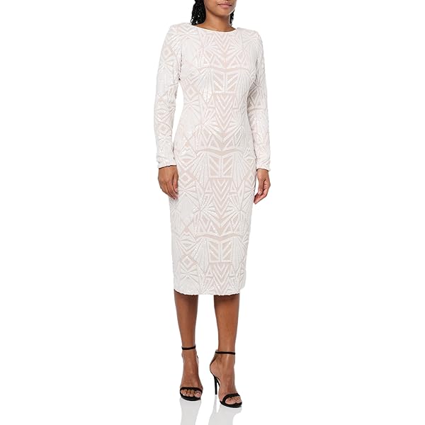 open lace back dress Dress the Population Womens Emery Dress, White, Large US at Amazon Women's  Clothing store