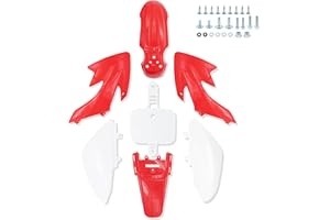 JIAXIMAN CRF50 Plastics Kit Pit Bike Parts Fairings Fenders for HONDA CRF 50 XR 50 XR50 SSR 110 SSR 125 and Kids Trail Dirt Bike 50cc-160cc (JM007-WHITE&RED)