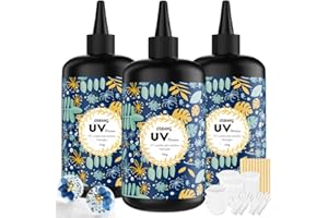 OSBANG Crystal Clear Hard UV Resin Upgraded Formula Ultraviolet Fast Curing for Jewelry Making Craft Decoration, Hard Transparent Glue Solar Cure Sunlight Activated Resin (1500g)