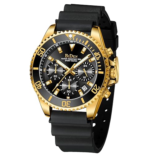BIDEN Mens Watches Men Designer Chronograph Waterproof Analogue