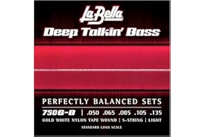 La Bella 750G-B Gold White Nylon Tape Wound Light Bass Guitar String