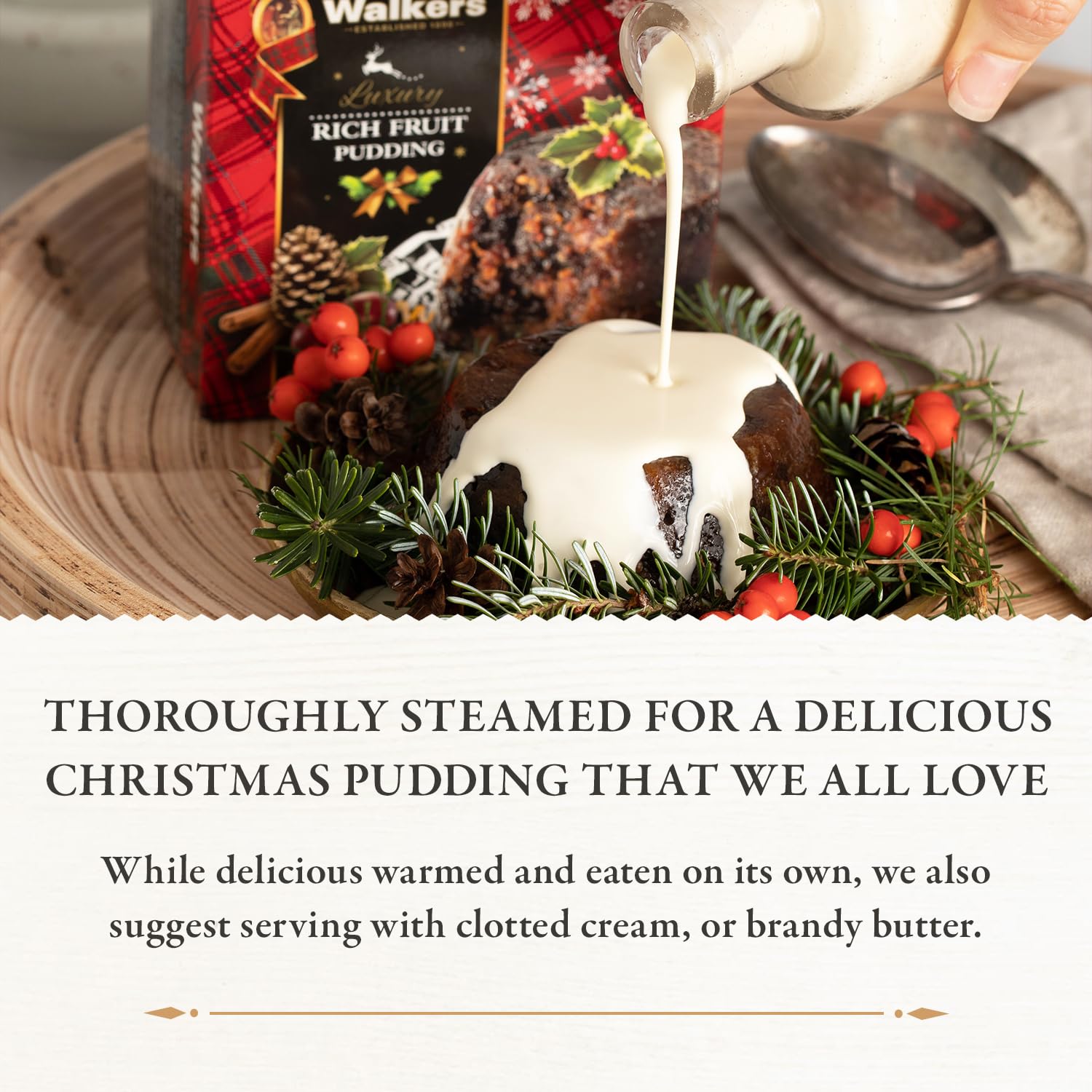 Walker’s Rich Fruit Pudding 16 oz Plum Pudding for Christmas Luxury