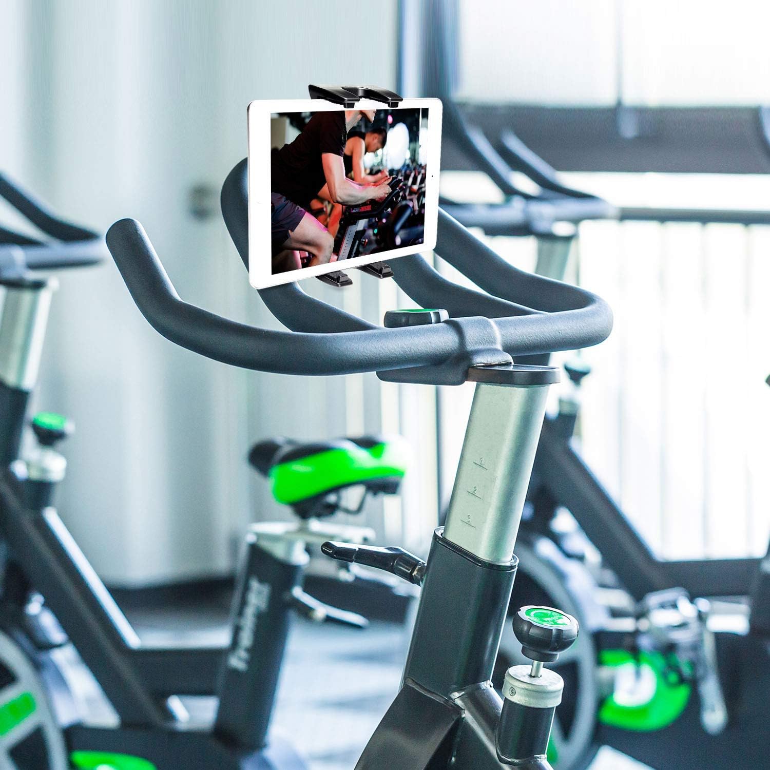 NUOMIC Exercise Bike Tablet Holder, Portable Mount Clamp for Treadmill Cross Trainer, Spin Bike, Compatible With iPad Mini - Image 3