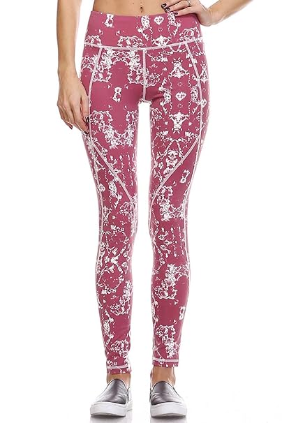 Mono B Womens Perfomance Printed Active Leggings (Small ~Large)