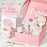 Birthday Gifts for Women Unique, Happy Birthday Gift Box for Teenage Girl, Daughter, Best Friend, Sister, Relaxing Self Care Birthday Gift Basket for Her 16th 18th 20th 21st 25th, Pink