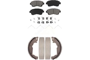 Transit Auto Front Rear Ceramic Brake Pads And Drum Shoes Kit Replacement For 1998-2003 Toyota Sienna KCN-100359