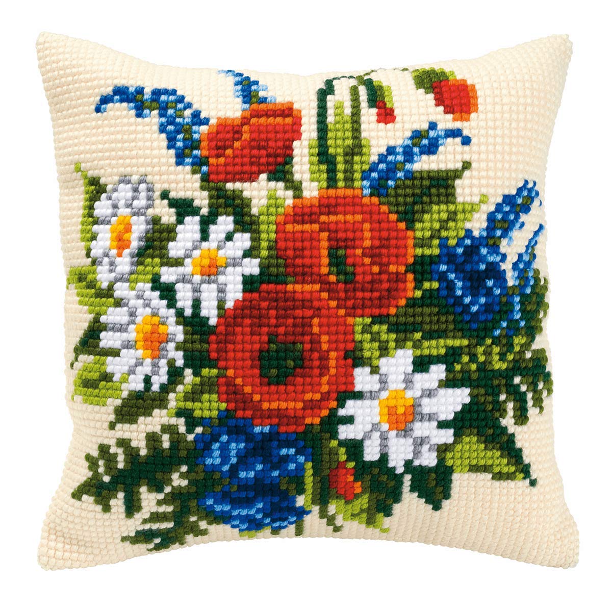 Vervaco Cross Stitch Cushion: Mixed Flowers,Setof1,
