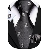 Barry.Wang Fun Animal Ties for Men Designer Handkerchief Cufflink WOVEN Casual Necktie Set Festival