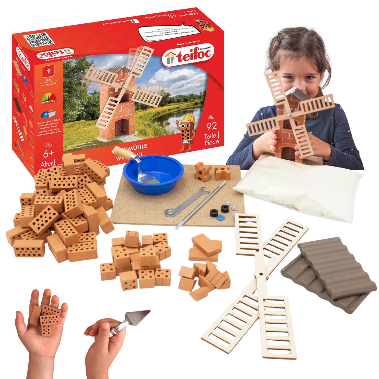 Teifoc 4040 - Windmill - Build with real Bricks & Cement