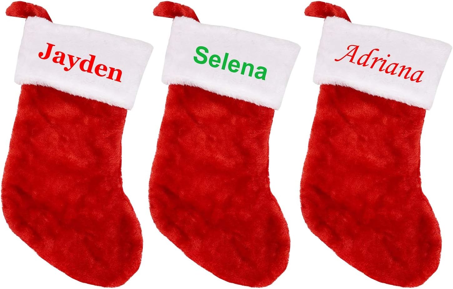 Stockings & Holders - DSGN BY DNA Personalized Custom Embroidered Christmas Xmas Plush Stocking 16 Inches