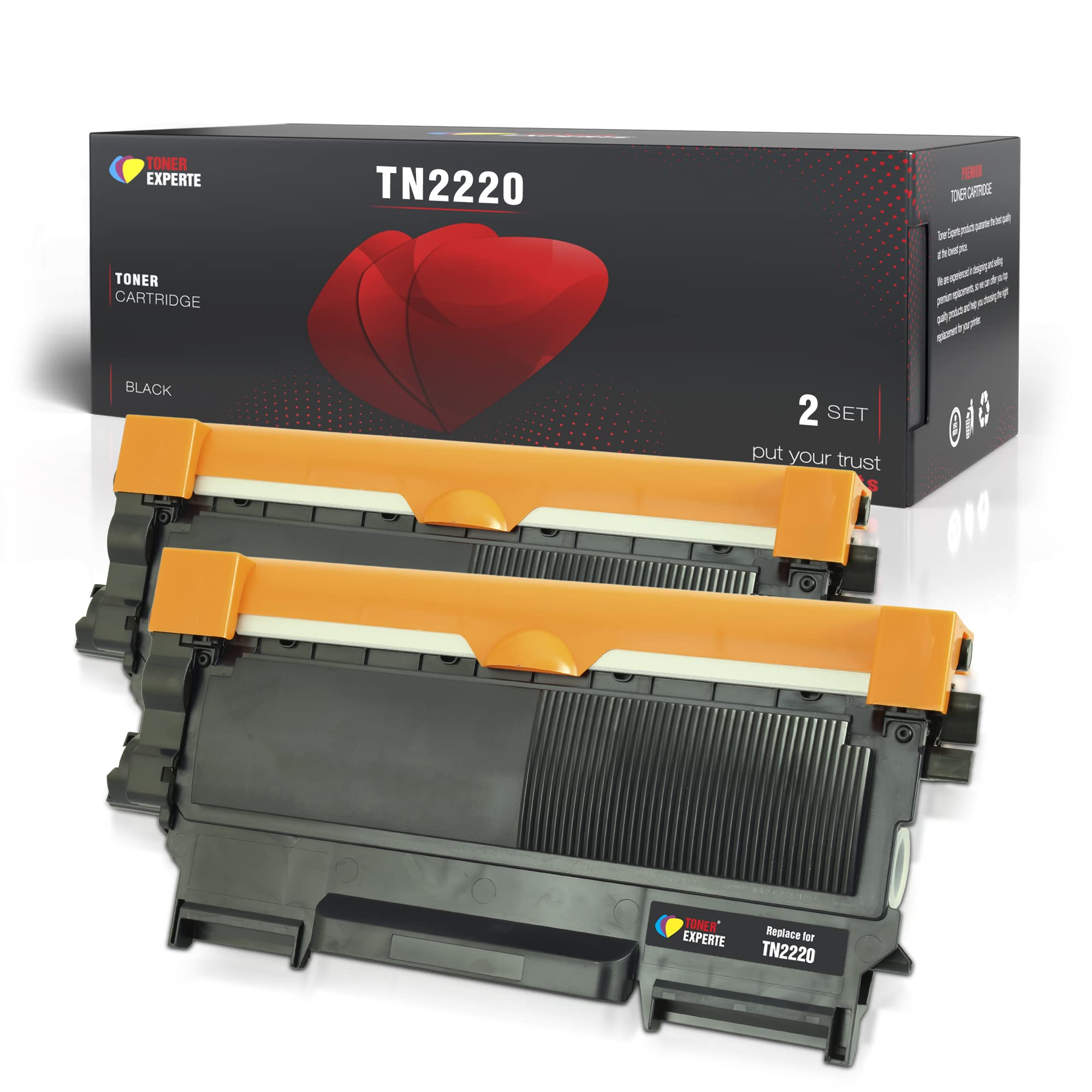 TONER EXPERTE 2-Pack Compatible with TN2220 TN2010 Premium Toner Cartridges for Brother DCP-7055 DCP-7060D DCP-7065DN HL-2130 HL-2132 HL-2135W HL-2240 HL-2240D HL-2250DN HL-2270DW MFC-7360N FAX-2840
