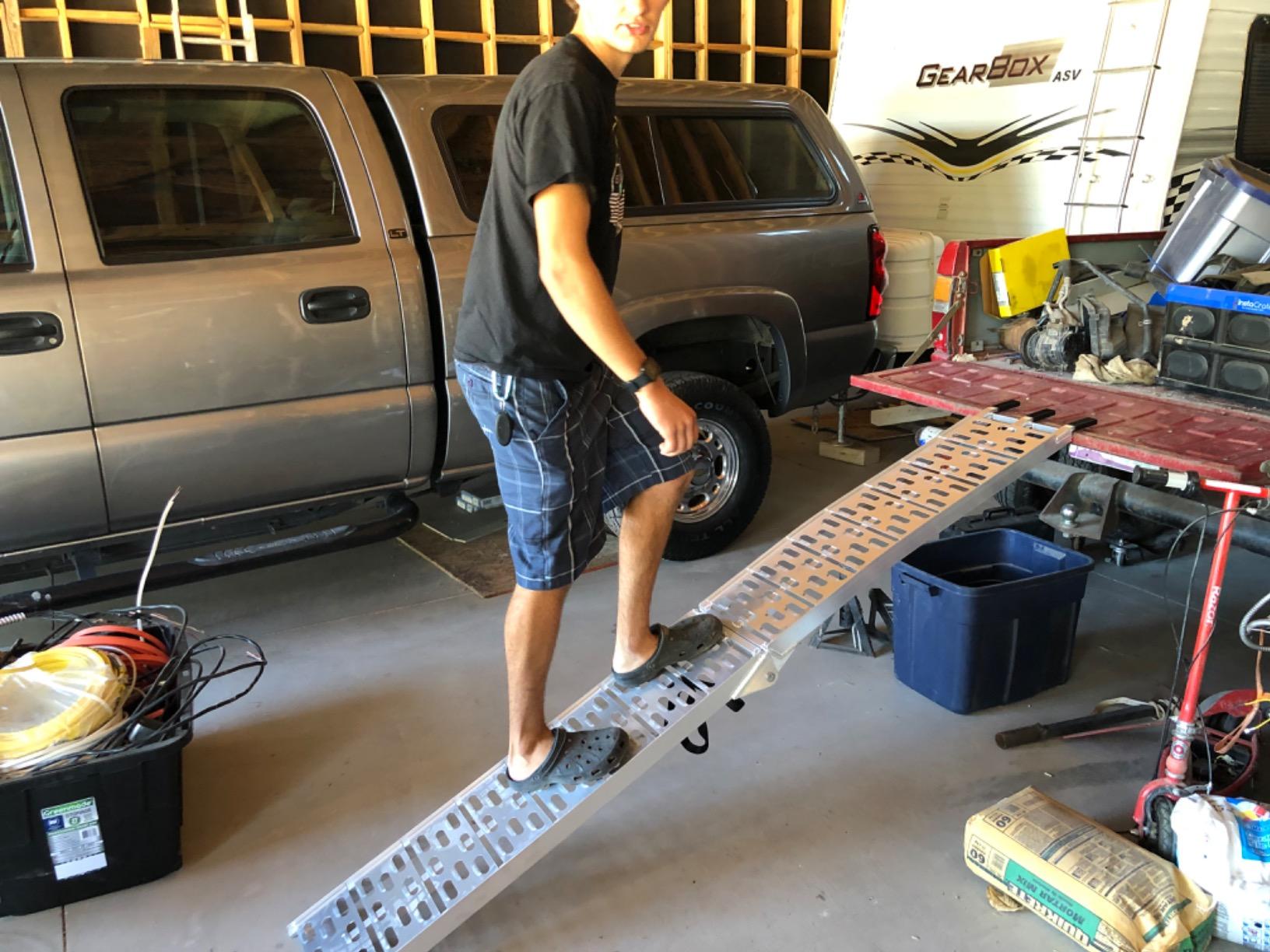 1500 lbs Pickup Truck Ramps Foldable Tailgate Heavy Duty Aluminum 1
