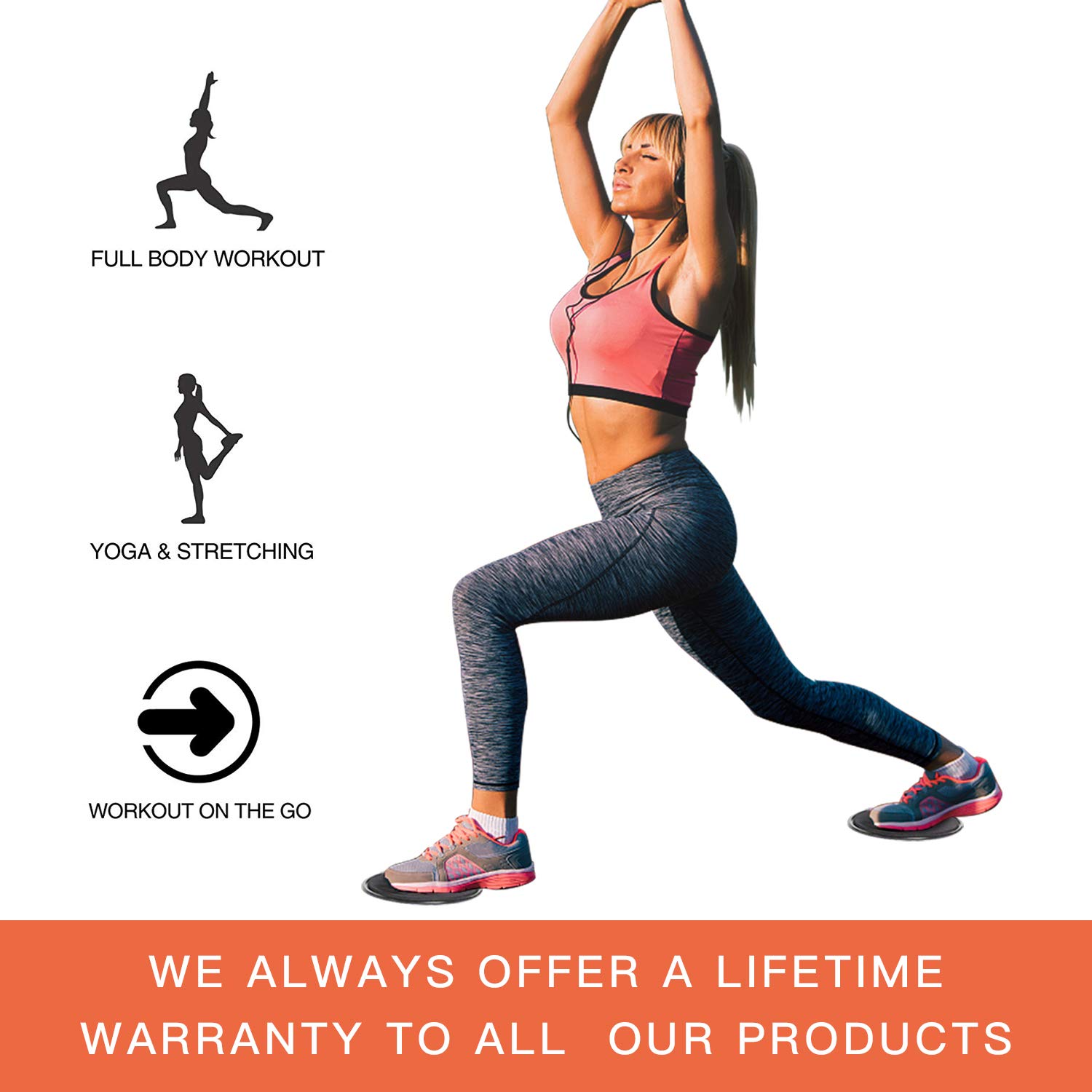 Mooray Resistance Loops And Core Sliders Dual Sided Strength Slides Core Gliding Discs With Carry Bag 5 Fitness Bands 2 Gliding Discs For Awesome