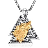 Palpitate Viking Valknut Necklace for Men 925 Sterling Silver Norse Runes Pendant Norse Mythology Amulet Jewelry Gift for Viking Lovers
