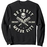 Detroit Michigan Motor City Spark Plug Wings Ride Fast Speed Sweatshirt