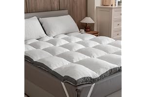 Rainmr Memory Foam Mattress Topper Full - Pillow Top Mattress Topper Full Size, Soft Plush Bed Pad for Pressure Relief & Back