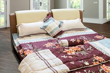 Buy Atmax Roofino 7 Piece 5d Comforter Set Candy Red And Olive